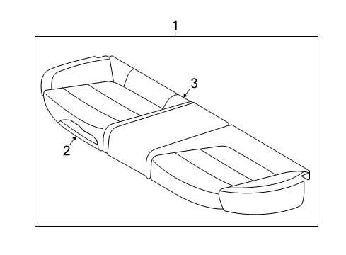 2020 Hyundai Accent Rear Seat Components Rear Seat Cushion Covering Assembly Diagram for 89160-J0010-PGC