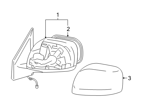 2010 Toyota Land Cruiser Outside Mirrors Mirror Assembly Diagram for 87910-60B90