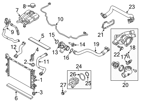 2018 Ford Focus Powertrain Control Cylinder Head Temperature Sensor Diagram for D2BZ-6G004-A