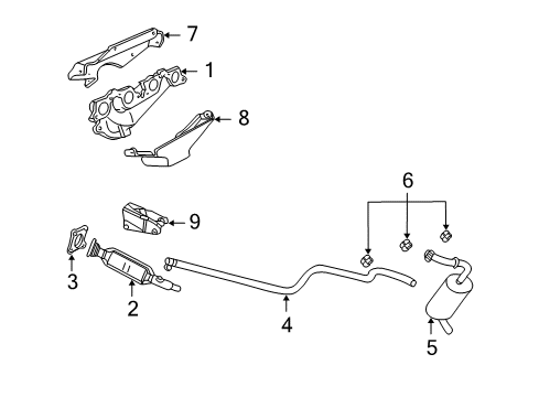 2001 Plymouth Neon Exhaust Components, Exhaust Manifold Gasket-Exhaust Manifold Diagram for 4667492