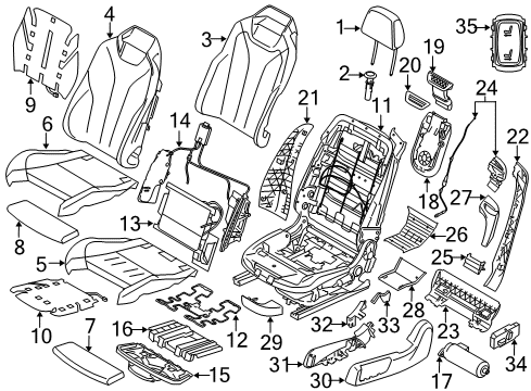2019 BMW 440i Lumbar Control Seats Micro Switch Left Diagram for 52107025193