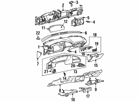 1996 Oldsmobile Achieva Instrument Panel Heater & Air Conditioner Control Assembly Diagram for 16268643