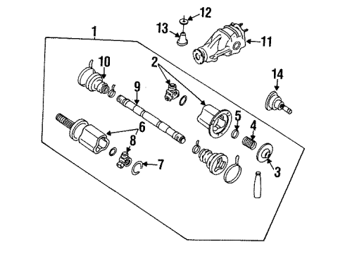 1997 Nissan 240SX Drive Axles - Rear Final Drive Assembly Diagram for 38300-23M04