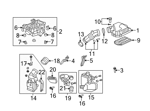 2008 Honda CR-V Powertrain Control Cover, Air Cleaner Diagram for 17210-RZA-000