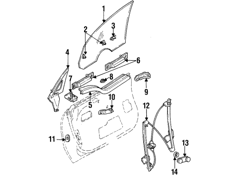 1996 Plymouth Neon Front Door Switch-1 Gang Diagram for 4793191