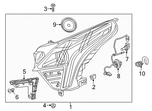 2019 Cadillac XT5 Headlamps Composite Assembly Diagram for 84648547