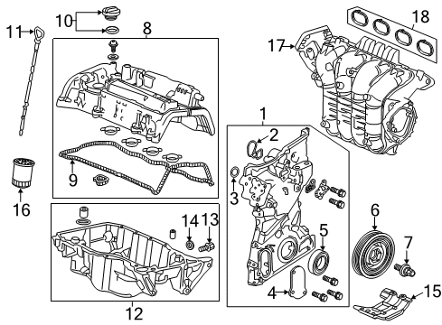 2019 Acura TLX Intake Manifold O-Ring (12.6X2.4) Diagram for 91305-5A2-A01