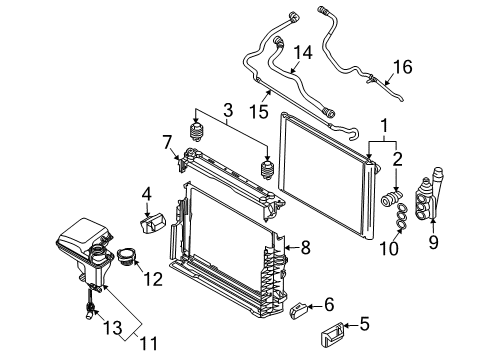 2008 BMW 750i Radiator & Components Vent Pipe Diagram for 17127541146