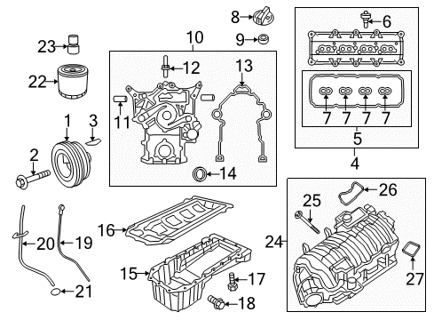 2017 Dodge Charger Engine Parts, Mounts, Cylinder Head & Valves, Camshaft & Timing, Oil Pan, Oil Pump, Crankshaft & Bearings, Pistons, Rings & Bearings, Variable Valve Timing Cap-Engine Oil Diagram for 4884819AE