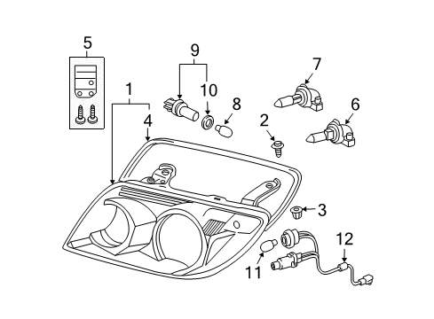 2006 Toyota 4Runner Bulbs Repair Kit Diagram for 81193-35010