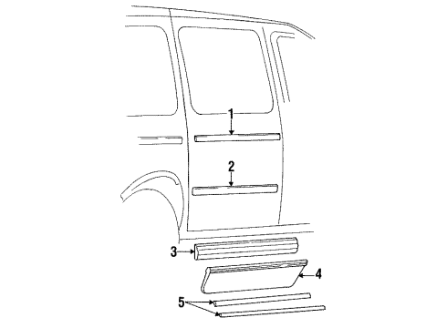 1991 Dodge Caravan Exterior Trim - Side Loading Door Molding-Fender Diagram for 5073453AA
