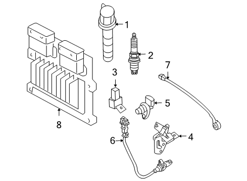 2009 Kia Optima Powertrain Control Engine Control Module Computer Ecu Ecm Diagram for 391012G181