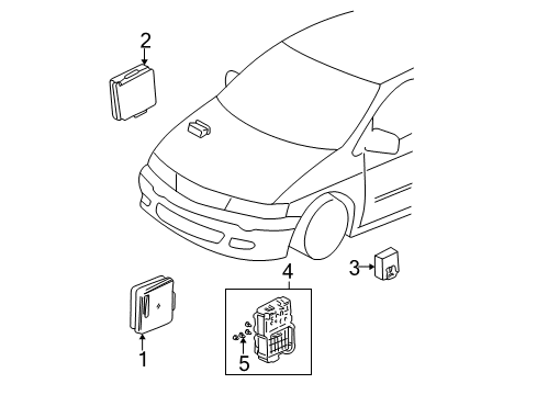 2005 Honda Pilot Front Door Box Assembly, Passenger Fuse Diagram for 38210-S9V-A22