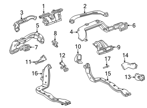 2021 Cadillac CT5 Ducts Air Outlet Duct Diagram for 84002300