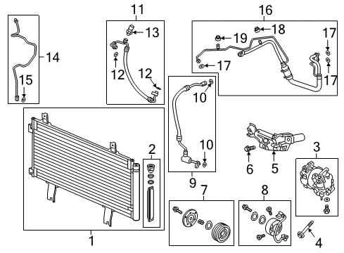 2020 Honda Accord Air Conditioner Exchanger Assembly, Heat (Inner) Diagram for 80331-TVA-A01