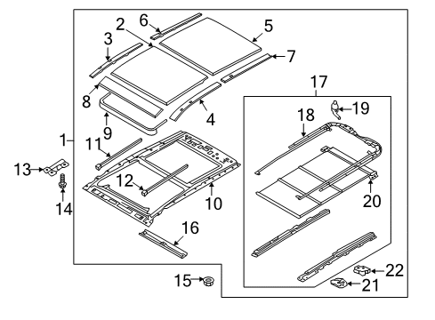 2018 Hyundai Santa Fe Sport Sunroof Motor Assembly-PANORAMAROOF(Roller) Diagram for 81631-2W550