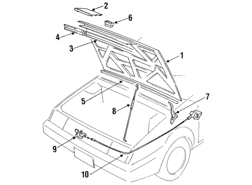 1986 Nissan Pulsar NX Hood & Components Rod Hood Support Diagram for 65771-31M01