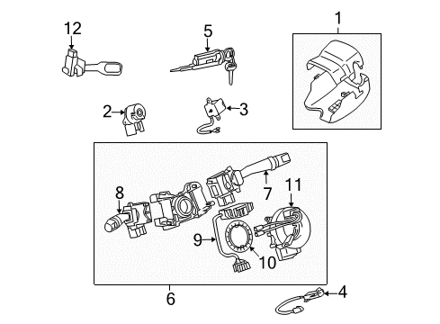 2008 Toyota FJ Cruiser Shroud, Switches & Levers Sensor Diagram for 89245-35020