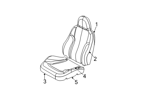 2002 Jeep Liberty Front Seat Components Seat Cushion Foam Diagram for 5093974AA