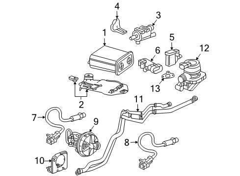 2006 Buick Rainier Emission Components Front Oxygen Sensor Diagram for 12592591