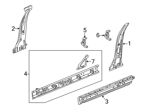 2019 Buick LaCrosse Center Pillar & Rocker Rocker Reinforcement Diagram for 26222897