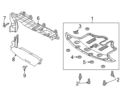 2016 Kia Sorento Splash Shields Air Guide Diagram for 29136C6000