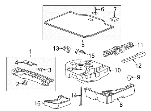 2018 Chevrolet Trax Interior Trim - Rear Body Floor Cover Handle Diagram for 95259821