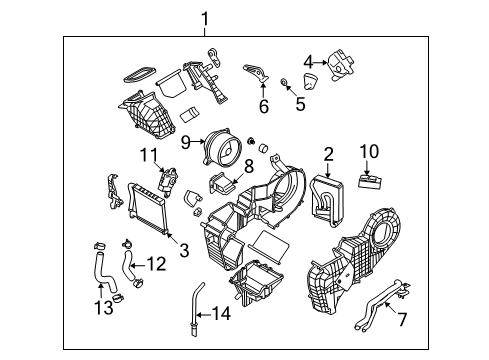 2007 Hyundai Veracruz Air Conditioner Mode Door Actuator Motor Diagram for 97942-3J000