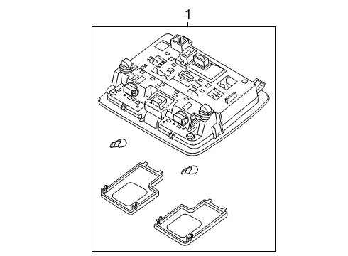 2021 Hyundai Venue Overhead Console Overhead Console Lamp Assembly Diagram for 92800-K2020-MMH