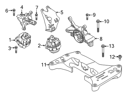 2022 BMW X3 Engine & Trans Mounting ENGINE MOUNT, LEFT Diagram for 22119488383