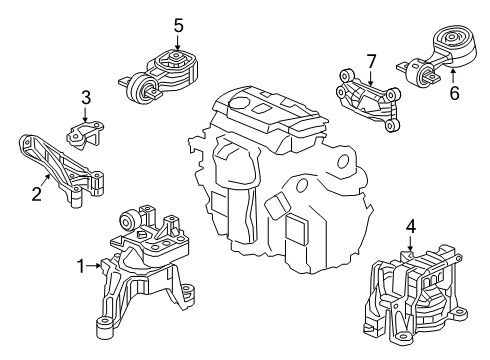 2019 Acura RDX Engine & Trans Mounting Stay, Side Engine Mounting Diagram for 50625-TJB-A03