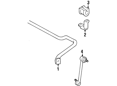 1994 Toyota Previa Stabilizer Bar & Components - Front Bracket, Stabilizer, Front Diagram for 48824-28070