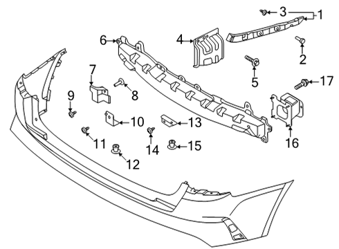 2022 Kia Sorento Bumper & Components - Rear Bracket-Rr Beam UPR Diagram for 86633P2010