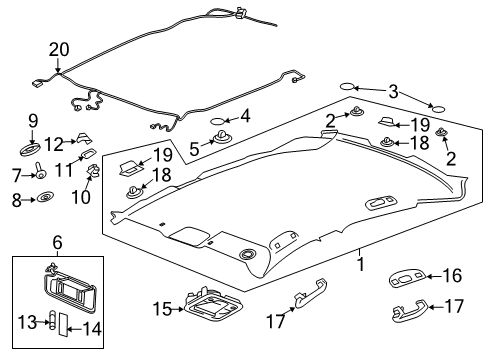 2017 Buick LaCrosse Interior Trim - Roof Reading Lamp Assembly Diagram for 26677449