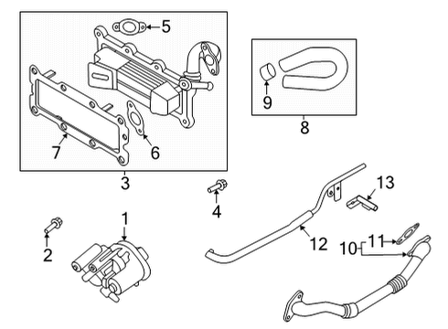 2022 Hyundai Santa Fe EGR System Pipe & Hose Assembly-Vac Diagram for 289322S000