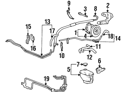 1997 Hyundai Tiburon P/S Pump & Hoses, Steering Gear & Linkage Bracket-Power Steering Oil Pump Mounting Diagram for 57226-29000