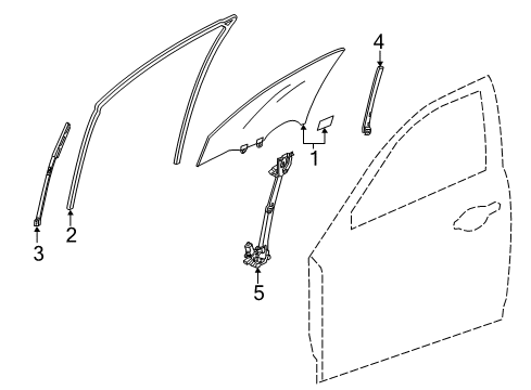 2018 Acura ILX Front Door Sash, Right Front Door (Lower) (Front ) Diagram for 72230-TX6-A11