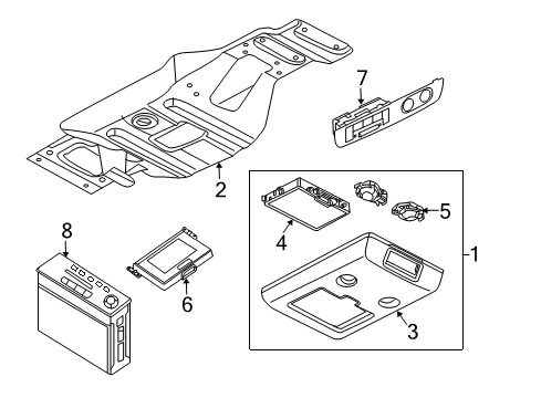 2009 Nissan Titan Overhead Console Display Unit-Av Diagram for 28091-ZR00B