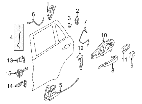 2015 BMW X5 Rear Door - Lock & Hardware Rear Door-Latch Right Diagram for 51207419842