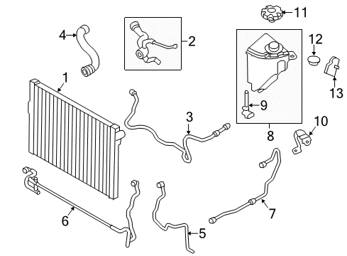 2015 BMW ActiveHybrid 7 Radiator & Components Connector Hose Diagram for 17127605641