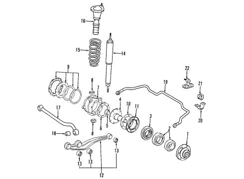 1997 Lexus LX450 Front Suspension Components, Stabilizer Bar Spring Assembly, Hollow Diagram for 48310-60030