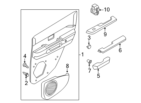 2001 Nissan Pathfinder Front Door Rear Door Armrest, Left Diagram for 82941-3W500