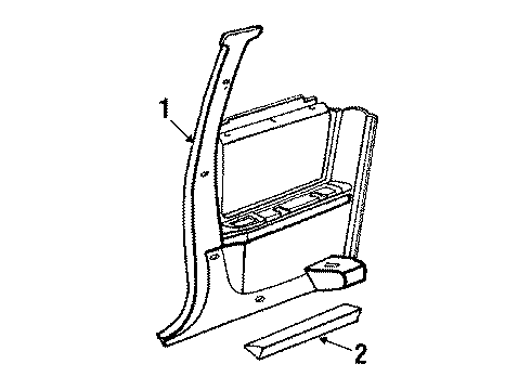 1994 Oldsmobile Cutlass Supreme Interior Trim - Quarter Panels PANEL, Rear Quarter Trim Diagram for 12513781