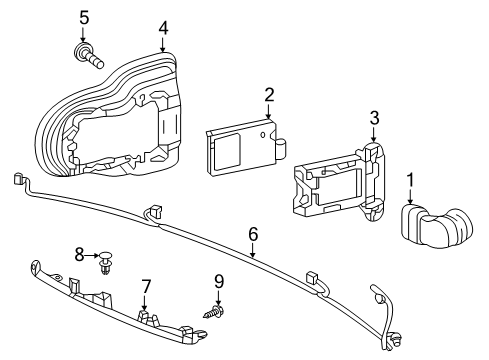 2017 Honda Pilot Parking Aid Radar Assy., R. Diagram for 36931-TG7-A12