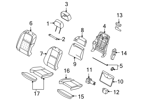 2010 BMW X6 Front Seat Components Seat Cover, Leather Diagram for 52106973413