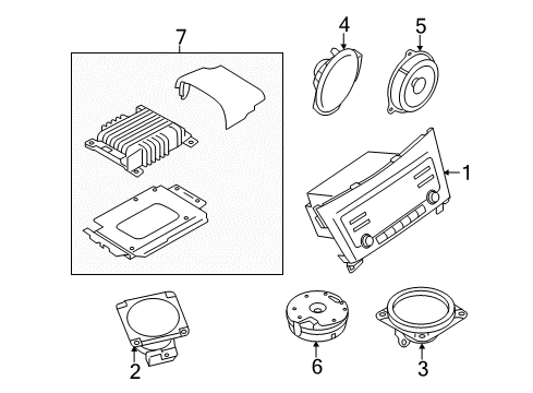2015 Nissan Rogue Sound System Deck-Cd Diagram for 28185-4BA0A