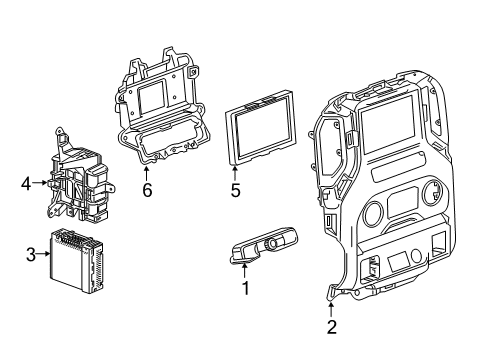 2019 Chevrolet Silverado 1500 Navigation System Bracket Diagram for 23408613