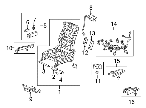2012 Acura ZDX Tracks & Components Unit Assembly, Ods Diagram for 81169-SZN-A51