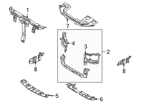 2006 Kia Amanti Radiator Support Panel Complete-Radiator Diagram for 641003F100