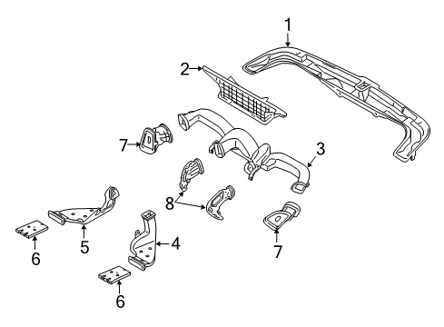 2014 Hyundai Tucson Ducts Duct Assembly-Center Air Ventilator, LH Diagram for 97410-2S005-TAN